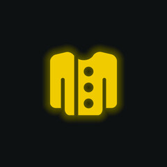 Big Botton Jacket yellow glowing neon icon