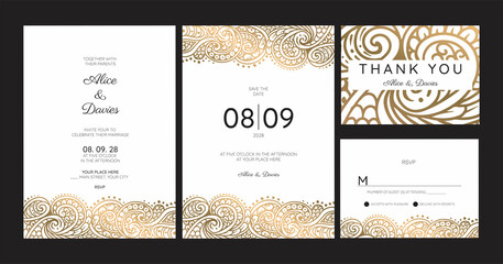 Gold vintage greeting card on a white background. Luxury ornament template. Mandala. Great for invitation, flyer, menu, brochure, postcard, background, wallpaper, decoration, or any desired idea