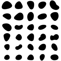 Random blotch, inkblot. Organic blob, blot. Random blob organic geometric round pattern isolated on white background. vector illustration.