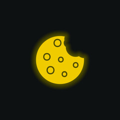 Biscuits yellow glowing neon icon