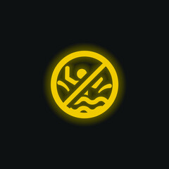 Bombing yellow glowing neon icon