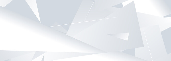 Fototapeta premium White abstract wide banner graphic design presentation template background with diagonal lines. White gradient abstract geometric backdrop. Vector illustration.