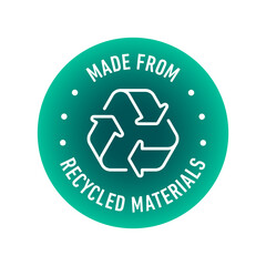 Made with 100% recycled materials vector icon logo badge