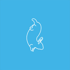 rabbit logo vector template line art