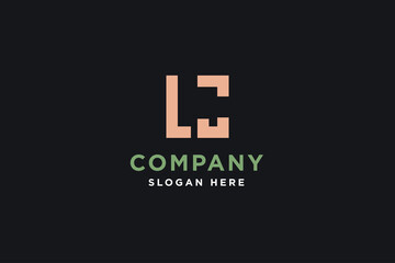 Initials letter LC square business and accounting logo design vector illustration.