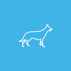 Obraz na płótnie Canvas wolf logo vector template line art