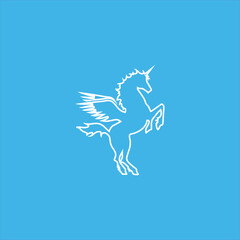 unicorn logo vector template line art