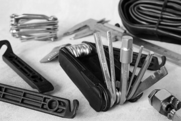 Fototapeta premium Bicycle repair tools and materials