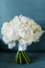 elegant wedding bouquet of fresh natural flowers