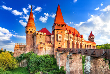Fototapeta na wymiar Hunedoara, Romania - Hunyad (Corvin) Castle, in Transylvania, Eastern Europe
