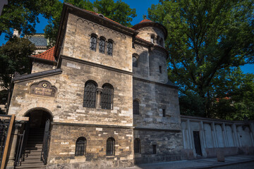 Fototapeta na wymiar External view of Klausen Synagogue at Prague's Jewish Quarter - Prague, Czech Republic