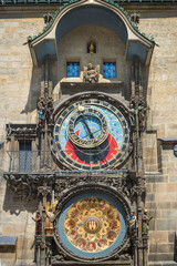 Closer view of the Orloj, Prague's famous astronomical clock -Prague, Czech Republic