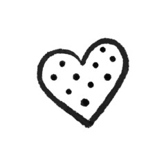 vector hand drawn heart doodle icon, isolated