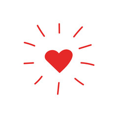 vector hand drawn heart doodle icon, isolated