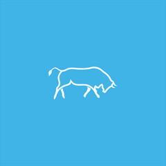 bull logo vector template line art
