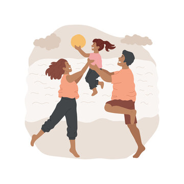 Sunset silhouette photo isolated cartoon vector illustration. Sunset time fun, taking photo of silhouette, family jumping up, funny poses, summer vacation, high contrast picture cartoon vector.