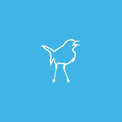 bird logo vector template line art