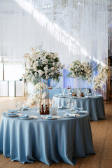 Banquet hall for weddings with decorative elements