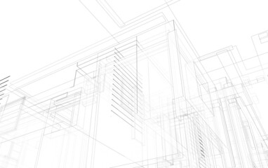 architectural sketch of a house