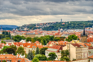 Naklejka na ściany i meble Prague cityscape, HDR Image