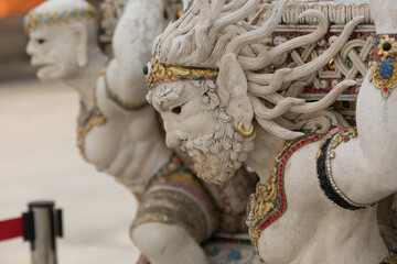 Decoration art sculpture at Wat Pariwas is a Thai buddhism temple, new famous temple in Bangkok,...