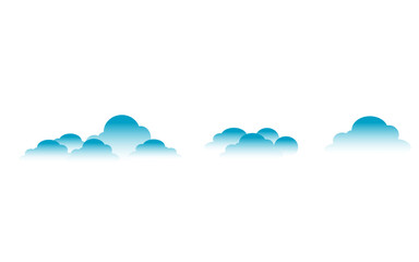Blue cloud shapes clipart pack.Illustration Cloud in sky Seamless Pattern Cartoon for Kid on blue background.