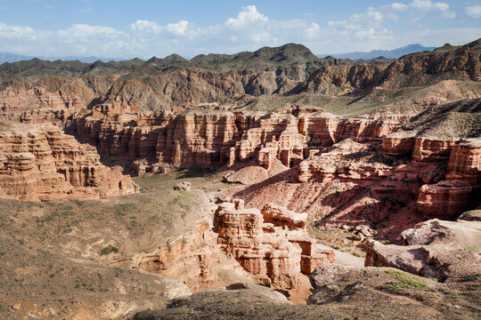 The natural unusual landscape of the Red Canyon of unusual beauty is similar to the Martian landscape, the Charyn Canyon