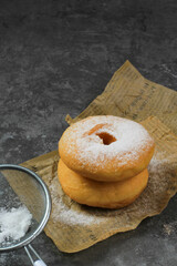 Sugar Ring Donuts (Donat Kentang) with Dusting, Spanish Fritter or Roscas Fritas.