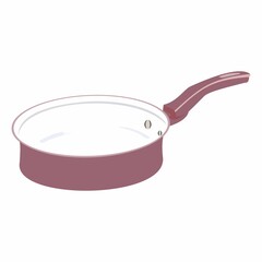 vector pink pot with handle on white background