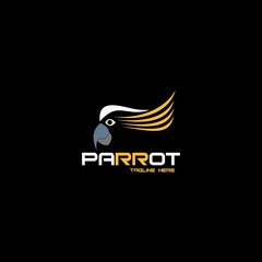 simple parrot logo, symbol template design drawing