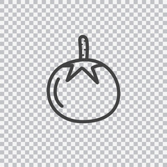 Tomato line icon. Vector isolated on transparent background.