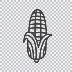 Corn line icon. Vector isolated on transparent background.