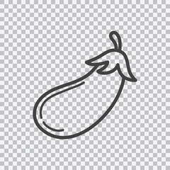 Eggplant line icon. Vector isolated on transparent background.
