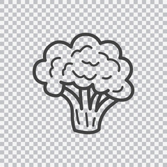Broccoli line icon. Vector isolated on transparent background.