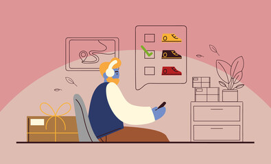 boy and online store