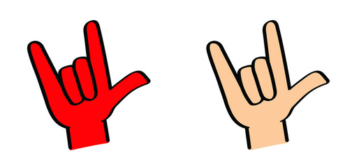 Deaf sign language love symbol. I Love You. Hand sign Vector icon or pictogram. Non verbal or manual communication, emotional heart month. Valentines ( valentine, valentine's ) day 