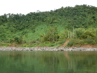 Tropical Fijian landscape seen from Navua River, Viti Levu, Fiji