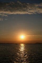 beautiful sunset at sea, nature background