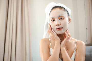 young Asian woman in concept of skincare beauty and healthy treatment lifestyle