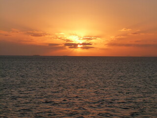 Breathtaking sunset with the Mamanuca Islands in the Background, Viti Levu, Fiji