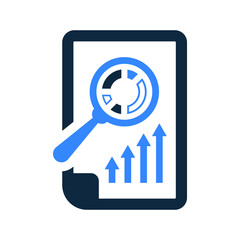 Report, chart, zoom icon. Simple editable vector illustration.