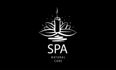 Drawn vector SPA logo on a black background