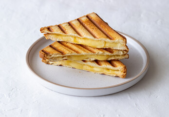 Grilled sandwiches with cheese. Vegetarian food. Breakfast.