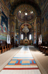 Fototapeta premium The monastery of Basilian fathers with the Church of the Christ Heart in Zhovkva, Ukraine