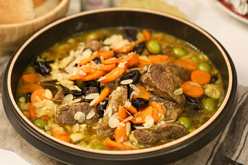 Moroccan lamb tagine with vegetables