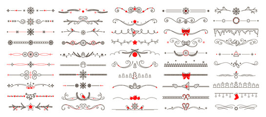 Collection of elegant winter vignettes. Abstract patterns for decorating covers, books, postcards.