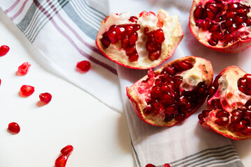 pomegranate on white background