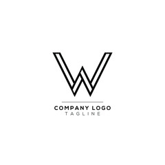 Abstract letter W logo design. Creative, Premium Minimal emblem design template. Graphic Alphabet Symbol for Corporate.