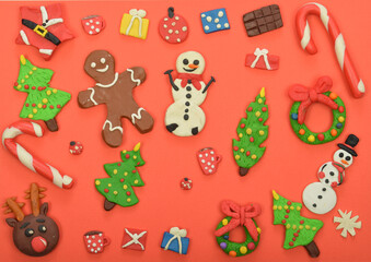 Christmas figurines from handmade plasticine
