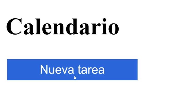 Spanish. Creating a Scheduled New Task in Calendar. Create Schedule Prompt in Personal Organizer Datebook. Digital Display View of Clicking in Diary.